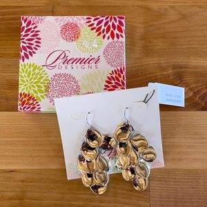 NWT Premier Designs Silver Mirror Earrings